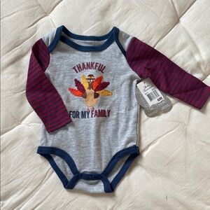 Carter's Gray and Red Thankful Turkey Onesie